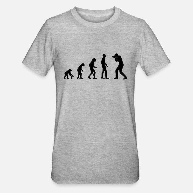 Evolution photographer - Unisex Polycotton T-Shirt - heather grey