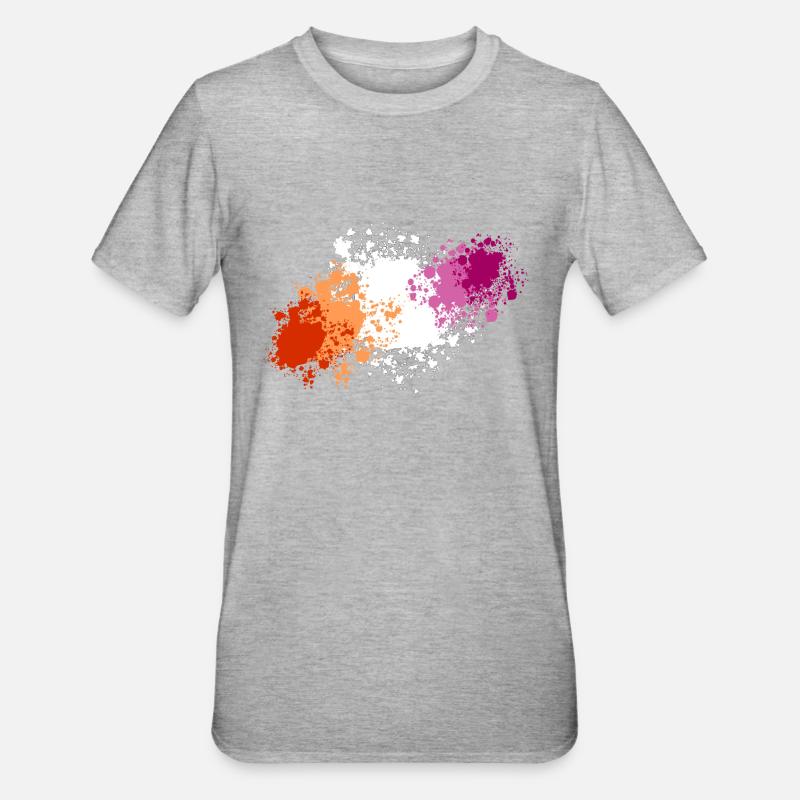 Blobs de fierté lesbienne - T-shirt polycoton Unisexe - gris chiné