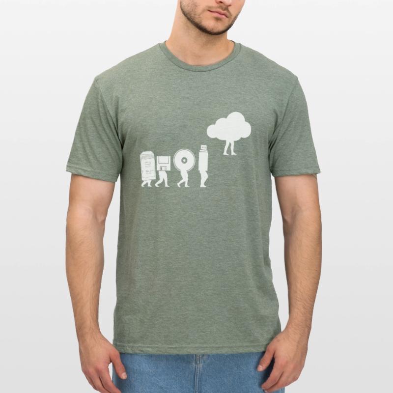 Evolution of Data Storage Coding Computer Cloud Unisex Polycotton T-Shirt