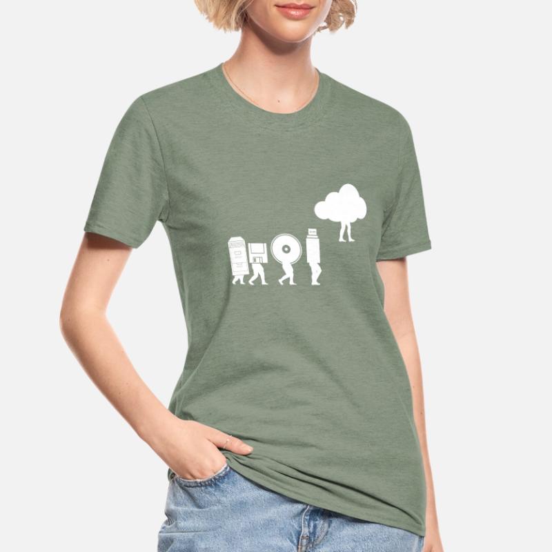 Evolution of Data Storage Coding Computer Cloud Unisex Polycotton T-Shirt