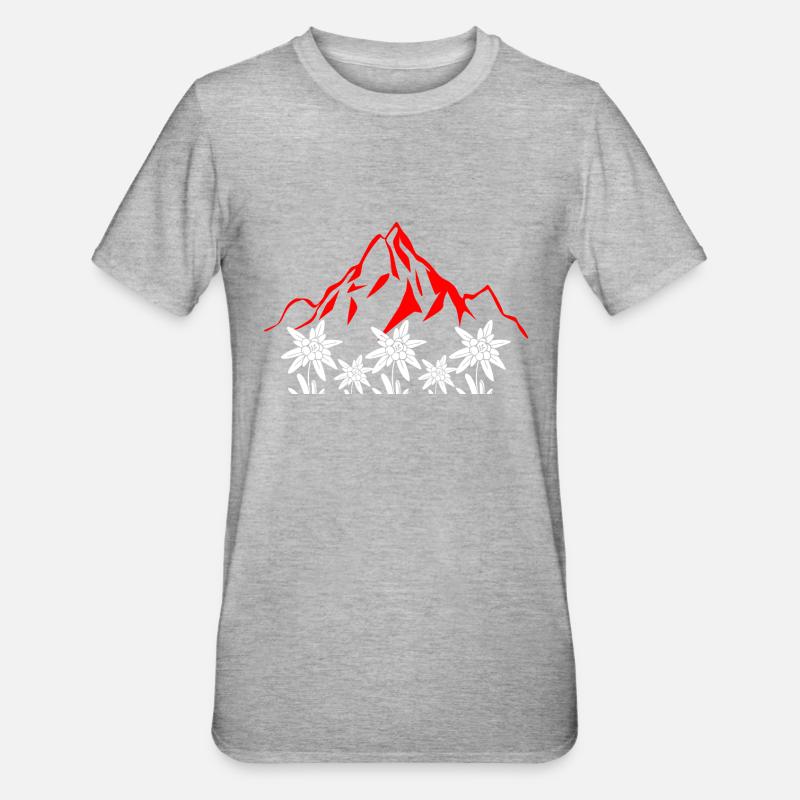 Schweizer Berge - Unisex Polycotton T-Shirt - Grau meliert
