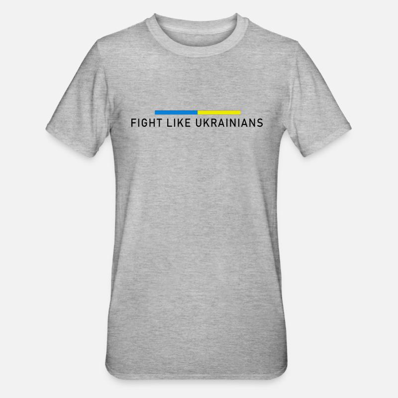 Combattez comme les Ukrainiens - T-shirt polycoton Unisexe - gris chiné