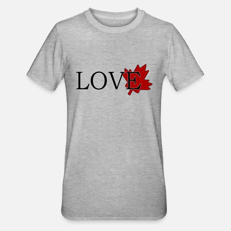 Amour Feuille d'érable du canada - T-shirt polycoton Unisexe - gris chiné