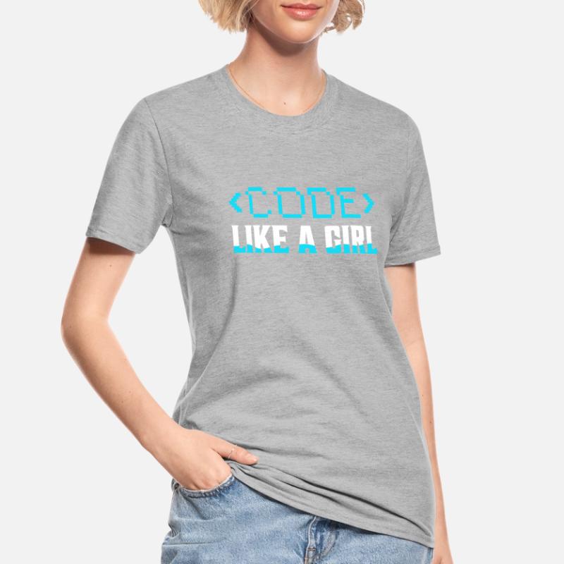 Programmeur de codage Code Like A Girl T-shirt polycoton Unisexe