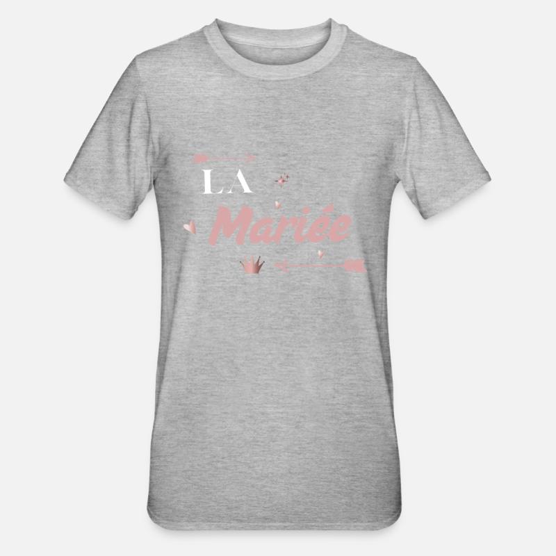 la mariée rose flèche - T-shirt polycoton Unisexe - gris chiné