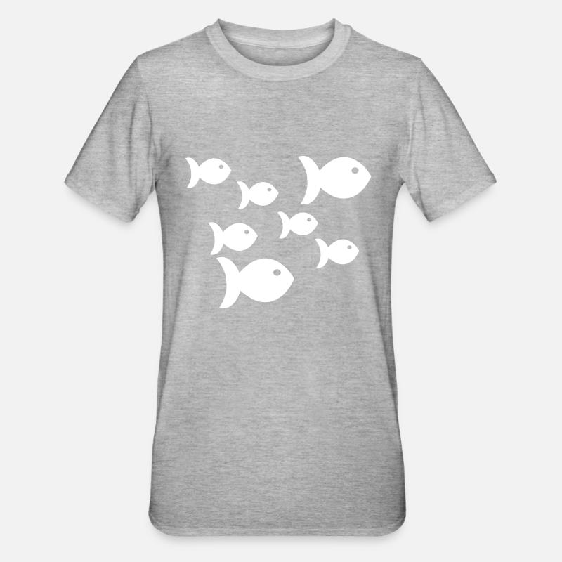 Poissons - T-shirt polycoton Unisexe - gris chiné