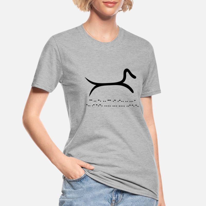 Teckel avec code morse T-shirt polycoton Unisexe