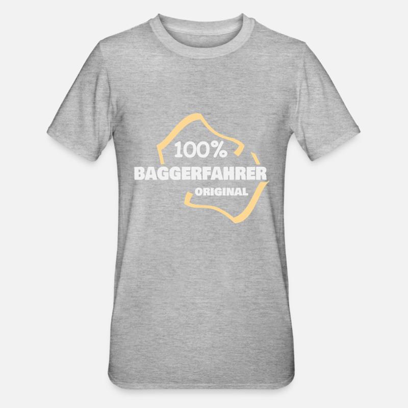 Baggerfahrer - Unisex Polycotton T-Shirt - Grau meliert