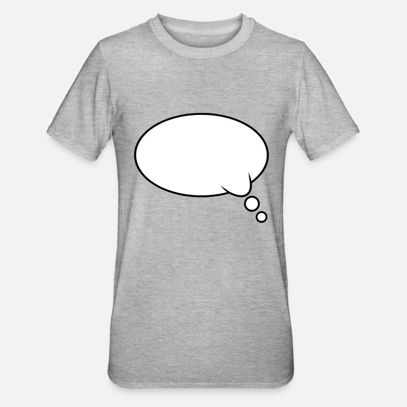 Denkblase Design - Unisex Polycotton T-Shirt - Grau meliert