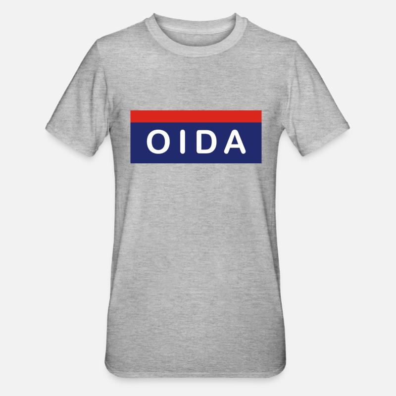 Oida vers. Polizei - Unisex Polycotton T-Shirt - Grau meliert