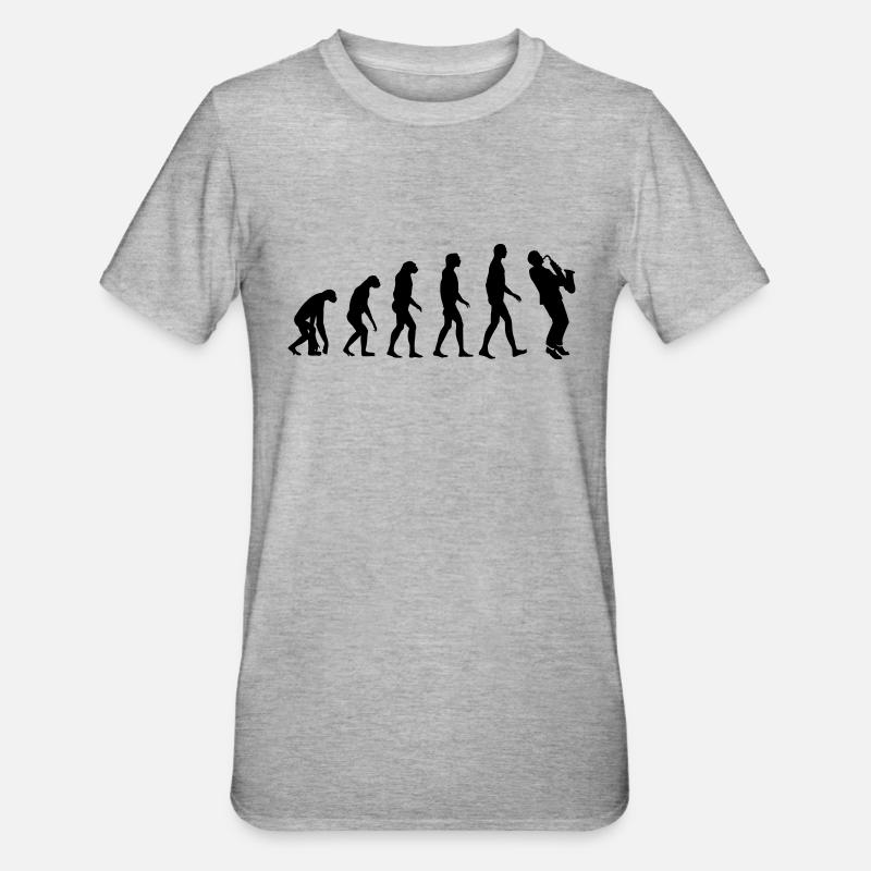 saxophone evolution - T-shirt polycoton Unisexe - gris chiné