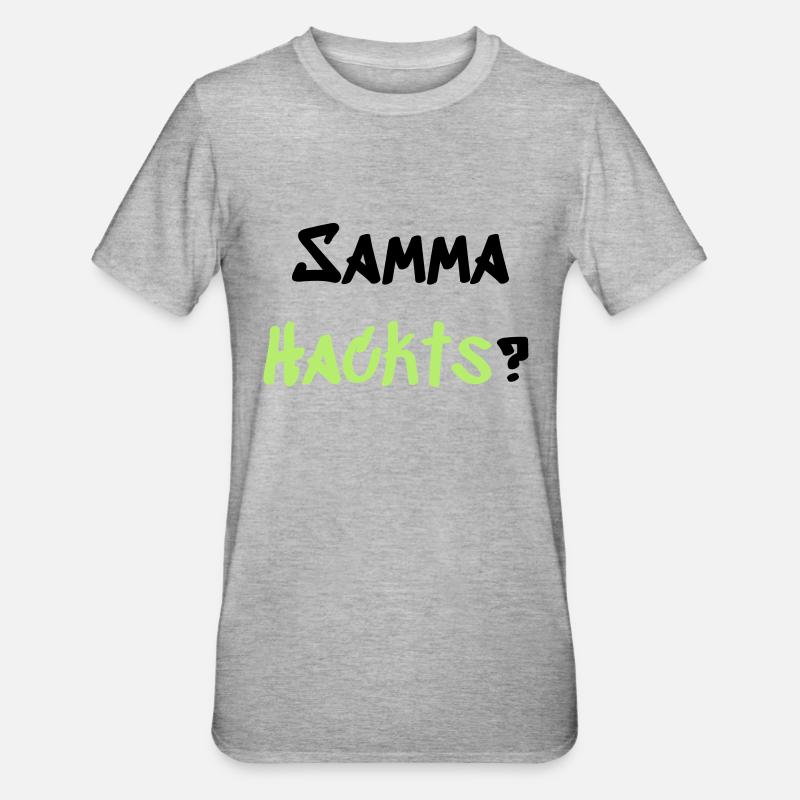 Samma Hackts - Unisex Polycotton T-Shirt - Grau meliert