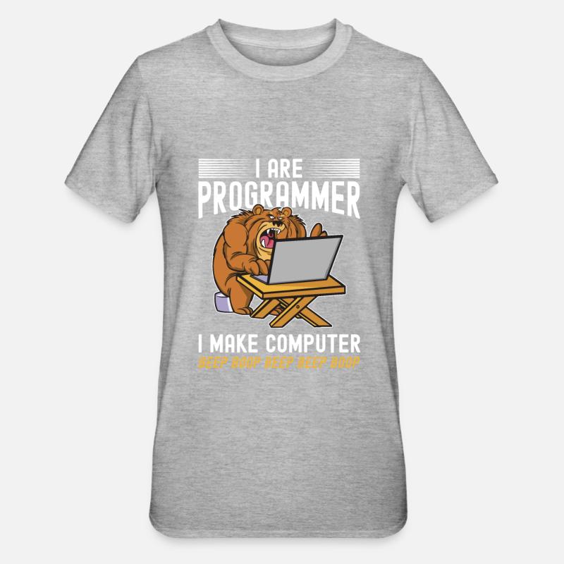 Ich bin ein Programmierer - Unisex Polycotton T-Shirt - Grau meliert