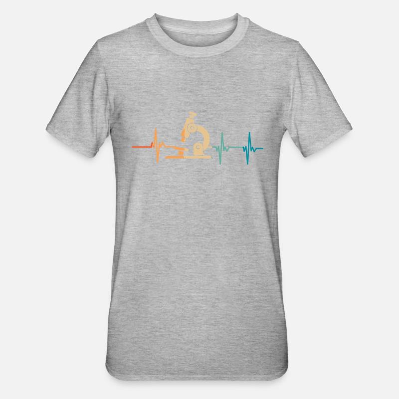 Battement de cœur microscope - T-shirt polycoton Unisexe - gris chiné