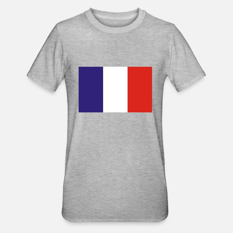 Frankreich - Unisex Polycotton T-Shirt - Grau meliert