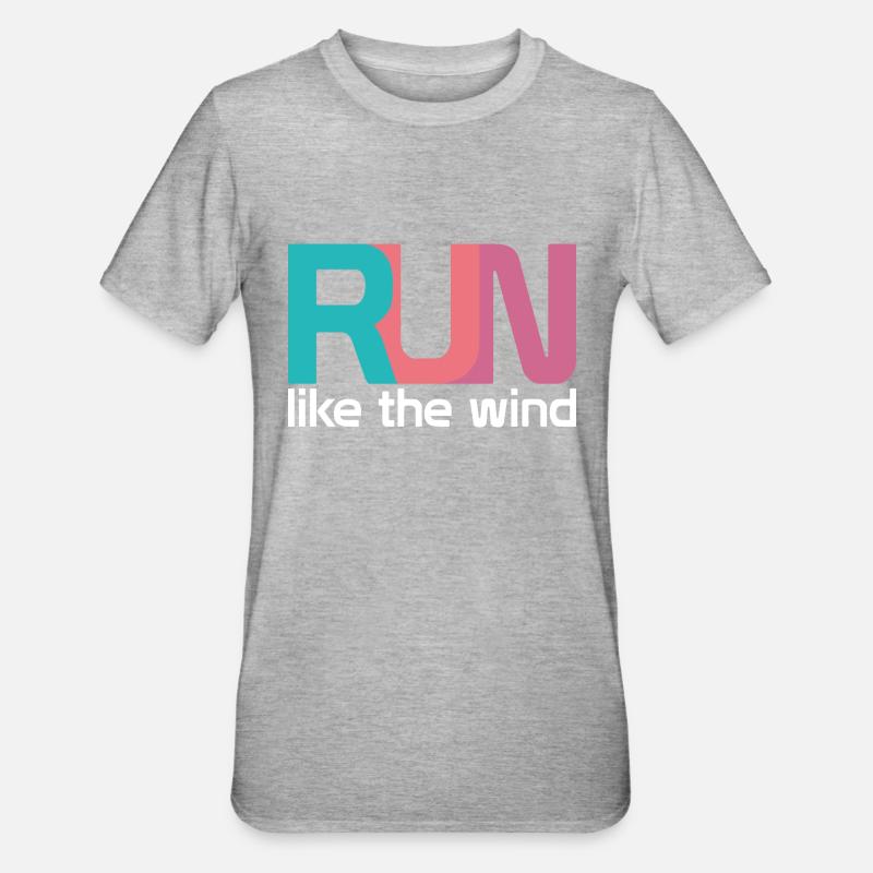 RUN - T-shirt polycoton Unisexe - gris chiné