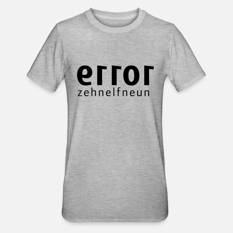 error-zehnelfneun - Unisex Polycotton T-Shirt - Grau meliert