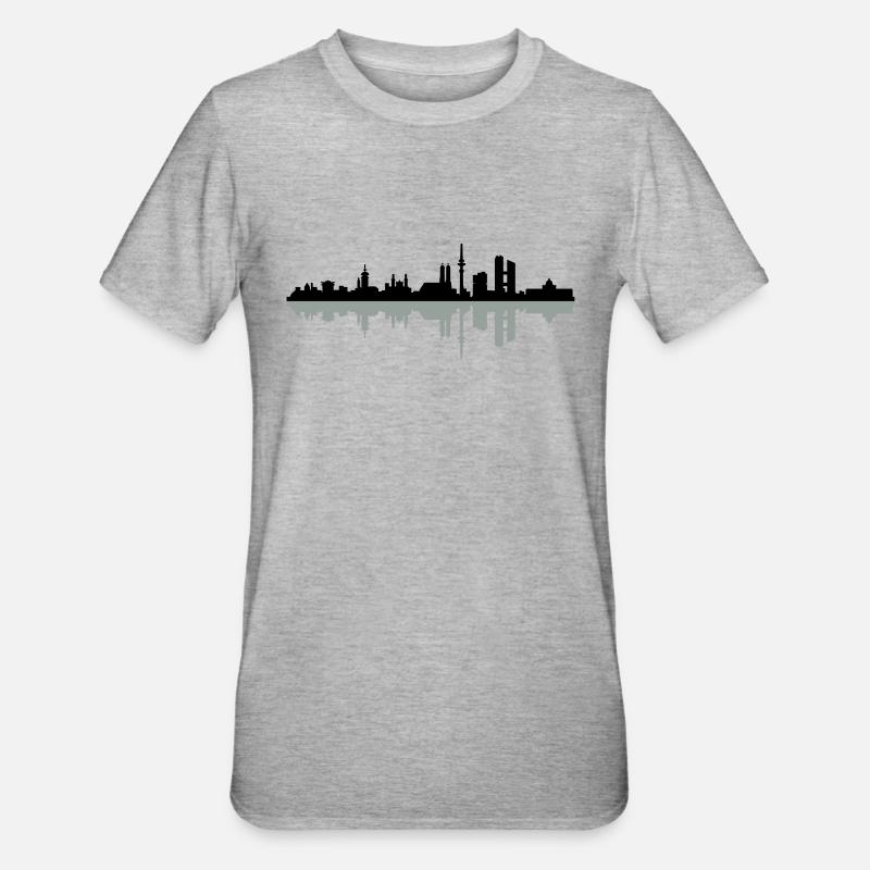Skyline München - Unisex Polycotton T-Shirt - Grau meliert