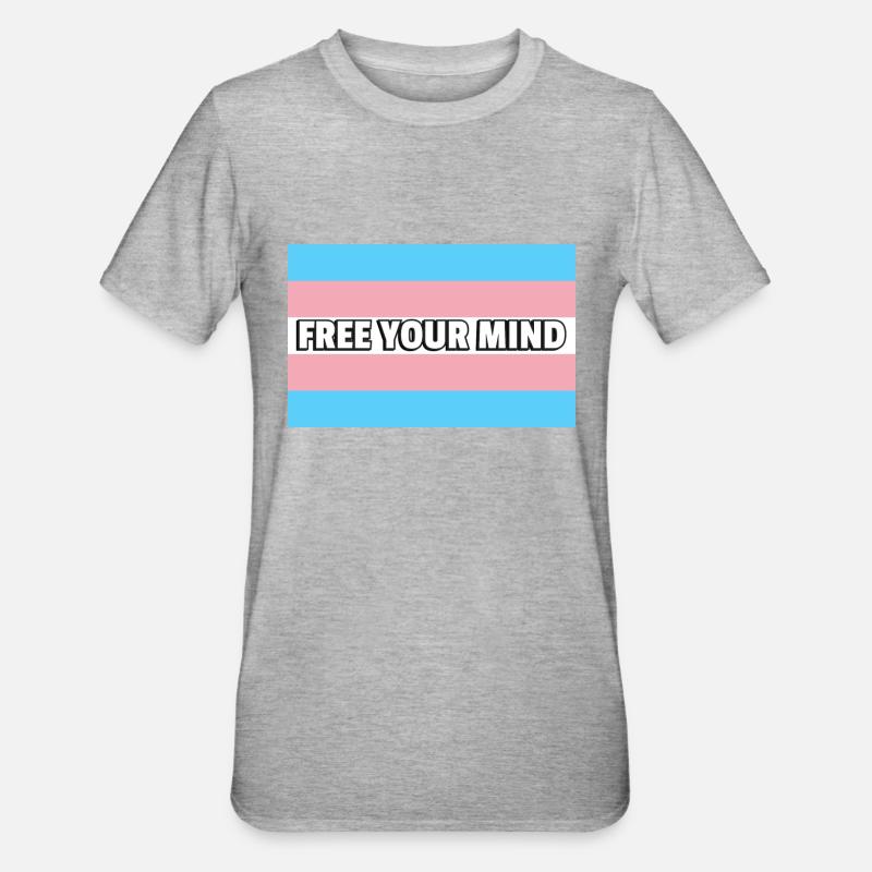 Trans Pride LIBÉREZ VOTRE - T-shirt polycoton Unisexe - gris chiné