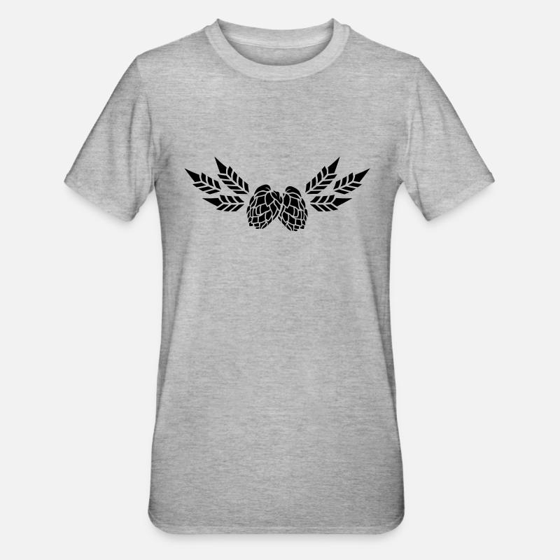 Houblon et malt (1c) - T-shirt polycoton Unisexe - gris chiné