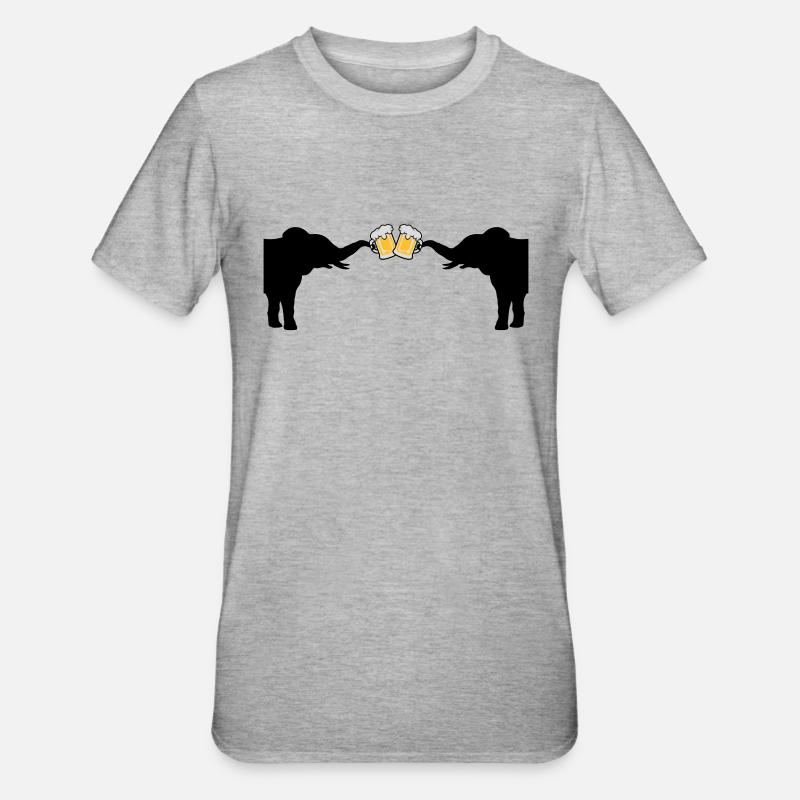 2 Elephant Beer Toast - Unisex Polycotton T-Shirt - heather grey