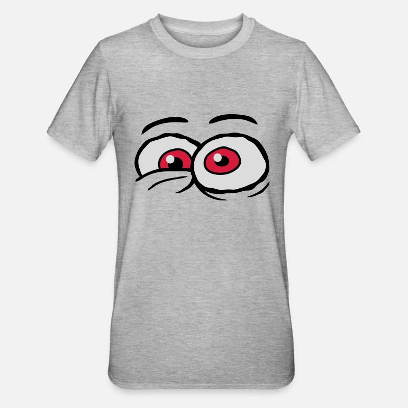 Comic Eyes Crazy Design - T-shirt polycoton Unisexe - gris chiné