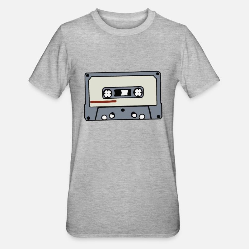 Kassette Retro Geschenkidee - Unisex Polycotton T-Shirt - Grau meliert