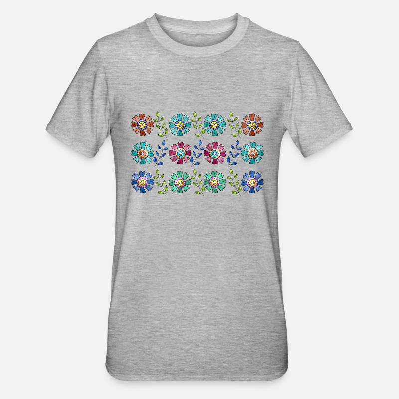 Fleur - T-shirt polycoton Unisexe - gris chiné