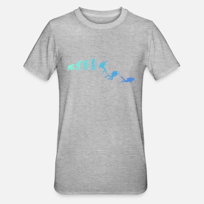 Tauchen Taucher Evolution - Unisex Polycotton T-Shirt - Grau meliert