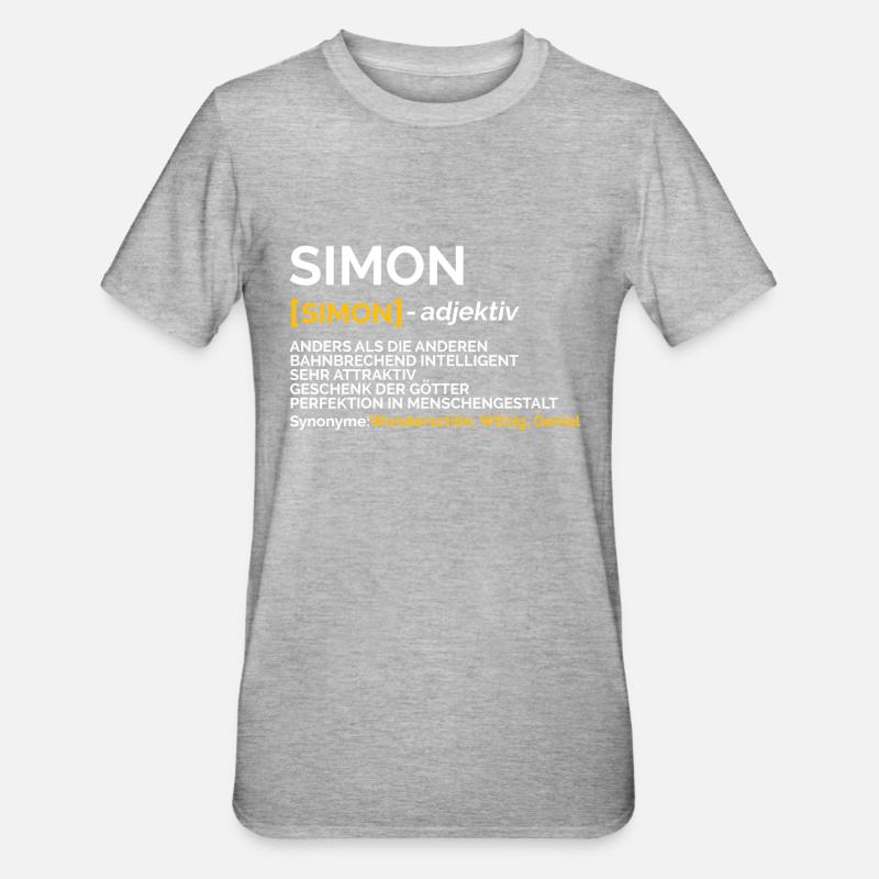 Simon - T-shirt polycoton Unisexe - gris chiné