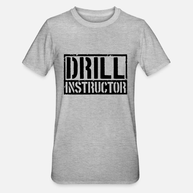 Drill Instructor Schild - Unisex Polycotton T-Shirt - Grau meliert