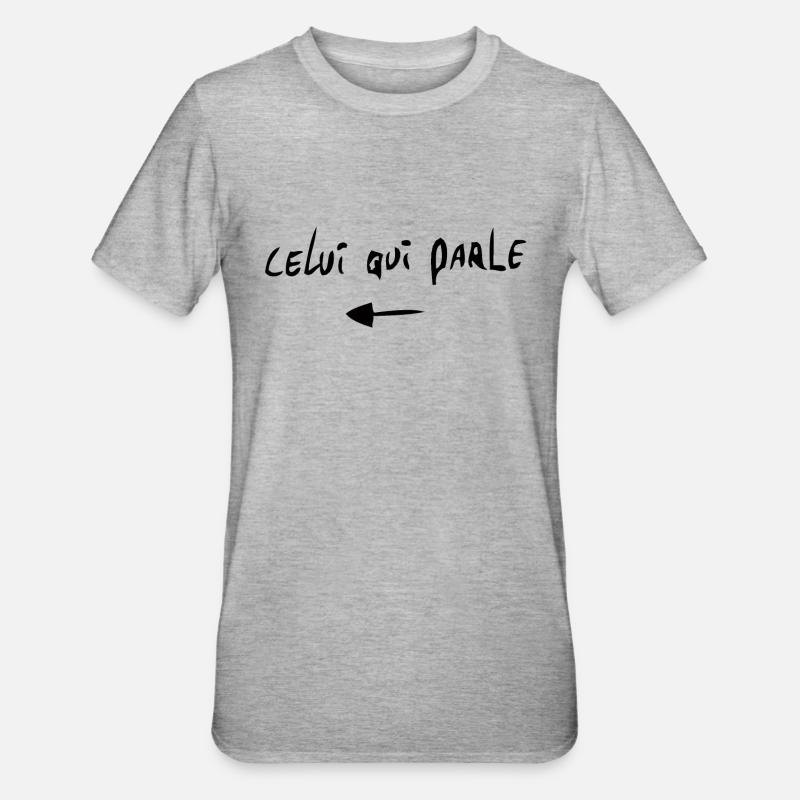 celui qui parle fleche - T-shirt polycoton Unisexe - gris chiné