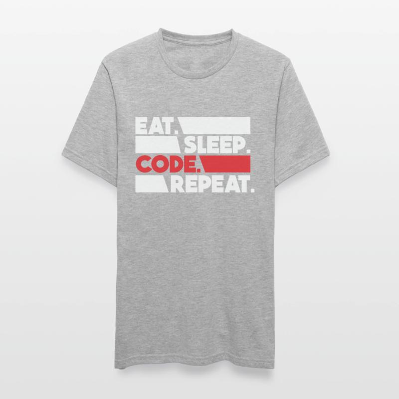 Eat Sleep Code Repeat Programmeur Devloper T-shirt polycoton Unisexe