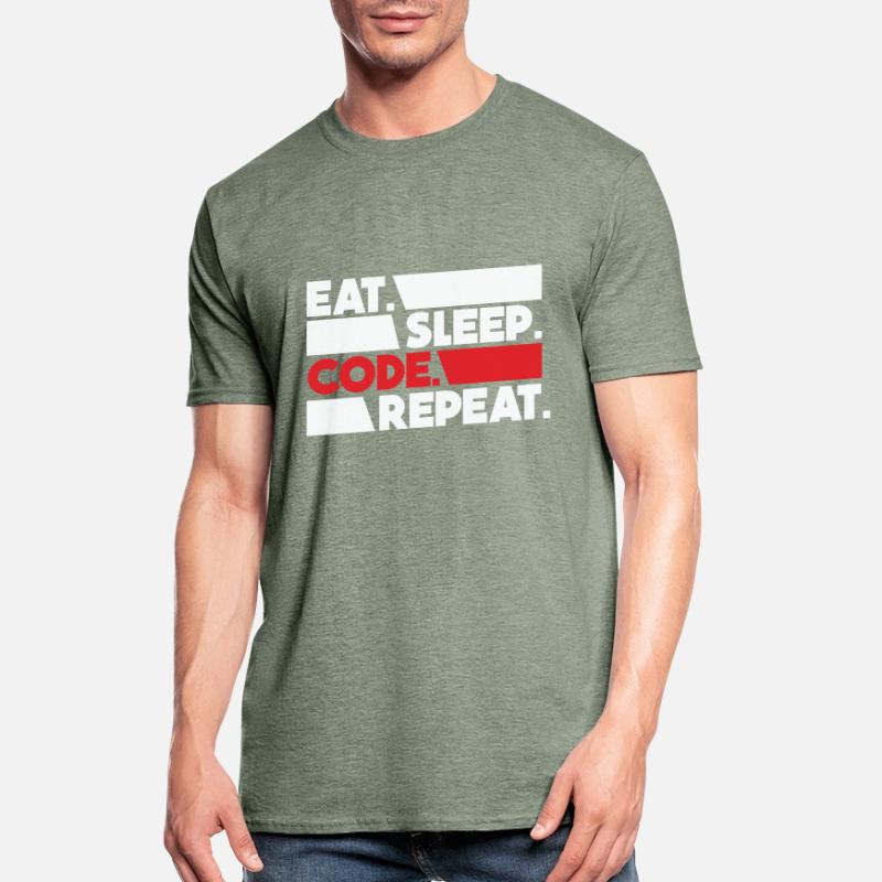 Eat Sleep Code Repeat Programmeur Devloper T-shirt polycoton Unisexe