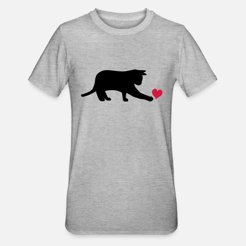 Chat - T-shirt polycoton Unisexe - gris chiné