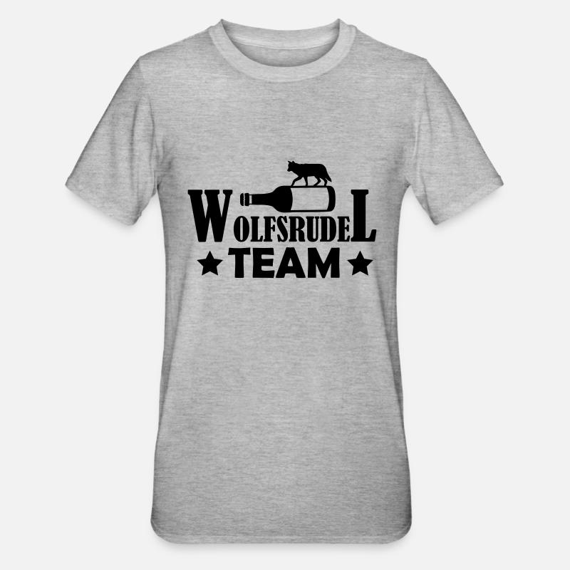 wolfsrudel_team_01 - Unisex Polycotton T-Shirt - Grau meliert