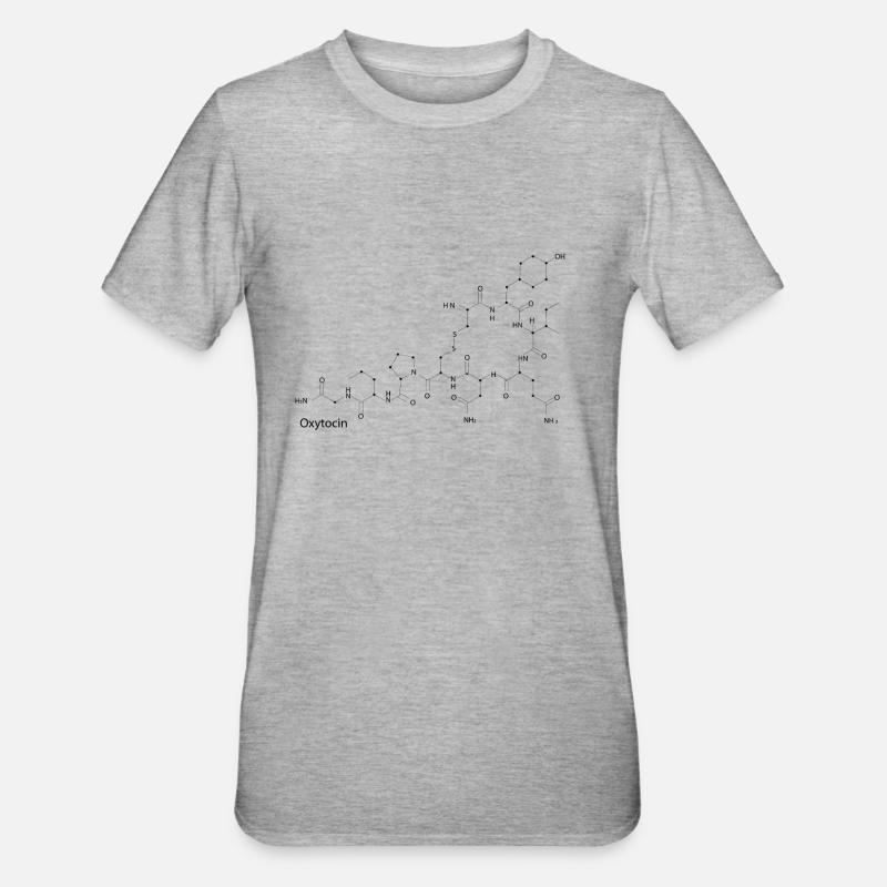 Formule développée de l'ocytocine - T-shirt polycoton Unisexe - gris chiné