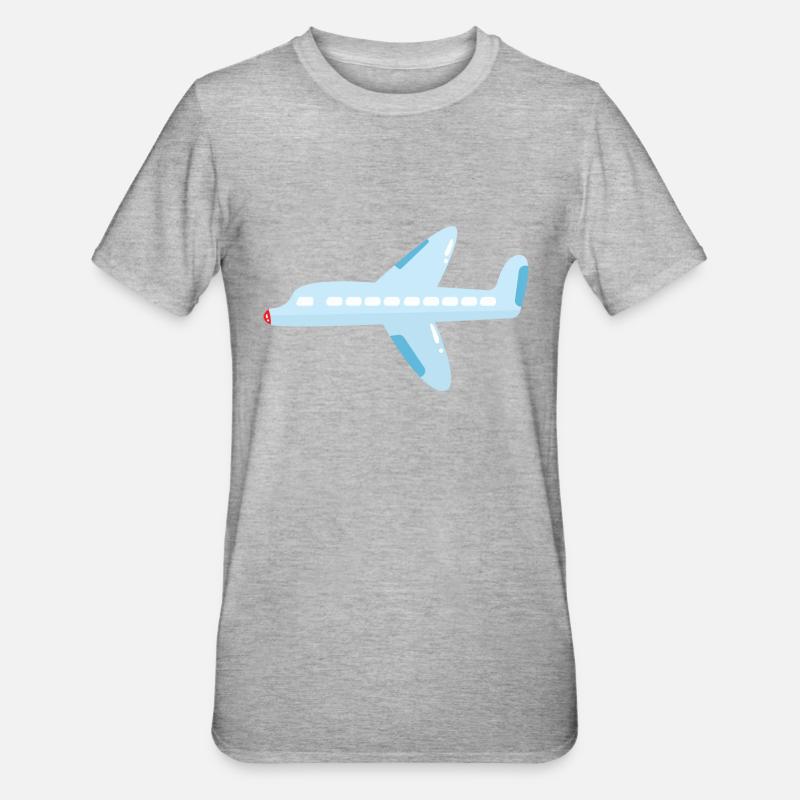 airplane - Unisex Polycotton T-Shirt - heather grey