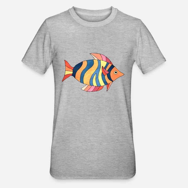 Poisson - T-shirt polycoton Unisexe - gris chiné