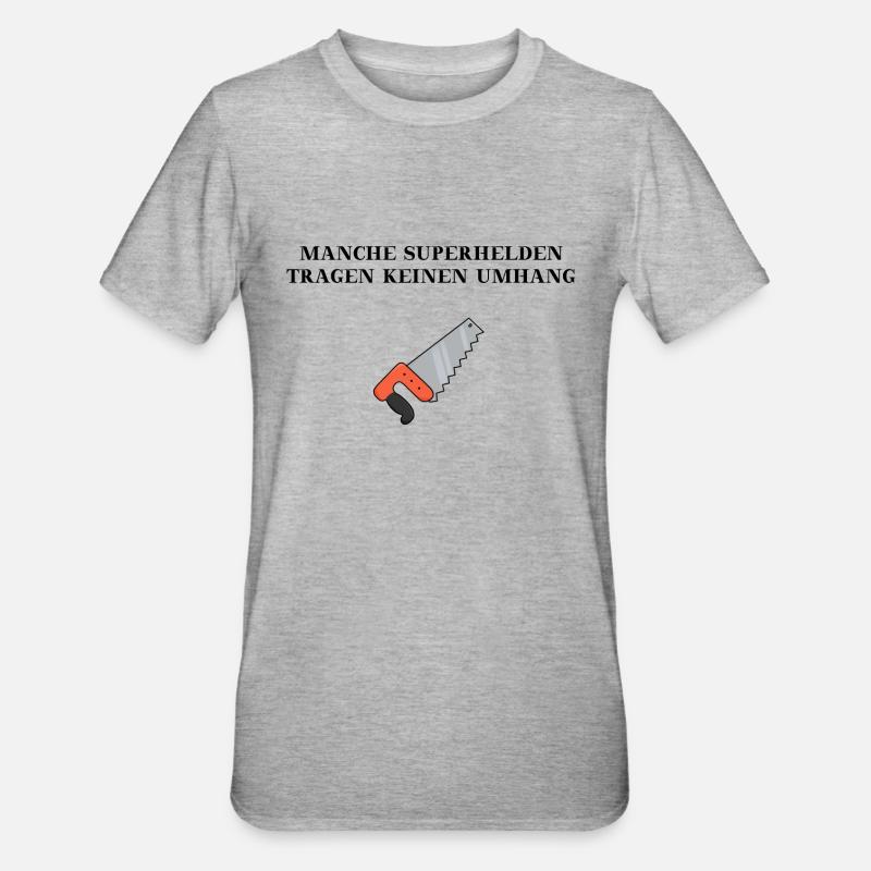 Handwerker Säge Geschenkidee - Unisex Polycotton T-Shirt - Grau meliert