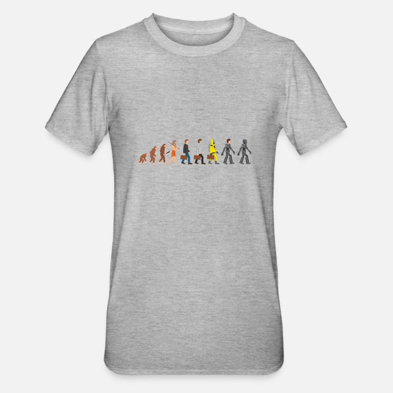 Evolution unsere ferne Zukunft - Unisex Polycotton T-Shirt - Grau meliert