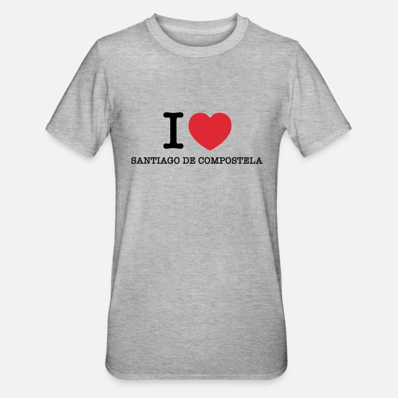 J’aime Saint-Jacques-de-Compostelle - T-shirt polycoton Unisexe - gris chiné