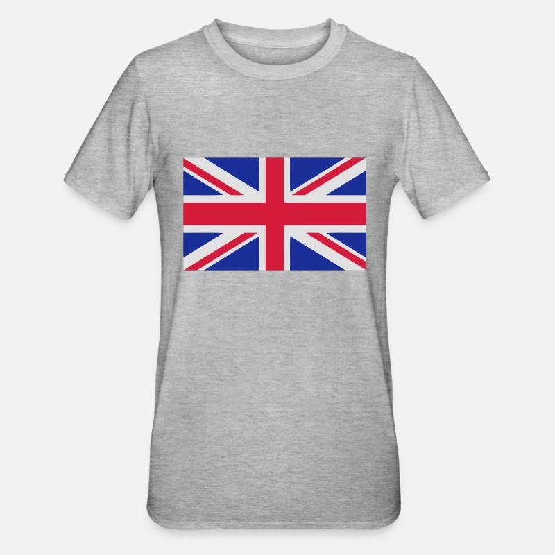 Union Jack - Unisex Polycotton T-Shirt - heather grey