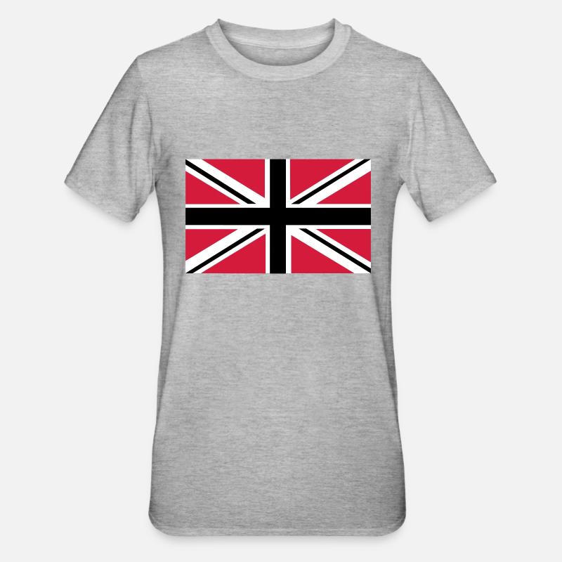 Union Jack | noir-blanc-rouge | bannière | drapeau - T-shirt polycoton Unisexe - gris chiné