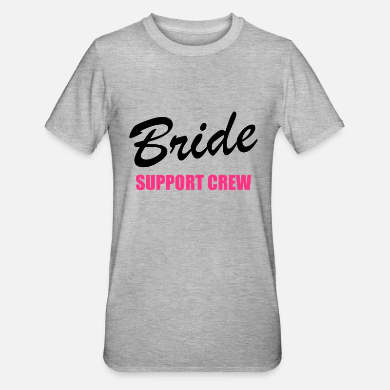 Bride Support Crew 2clr - T-shirt polycoton Unisexe - gris chiné