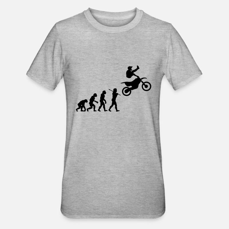 MX Freestyle Motocross Evolution - T-shirt polycoton Unisexe - gris chiné
