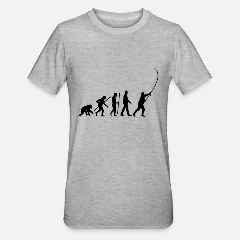 evolution_angler_042013_a_1c - Unisex Polycotton T-Shirt - heather grey