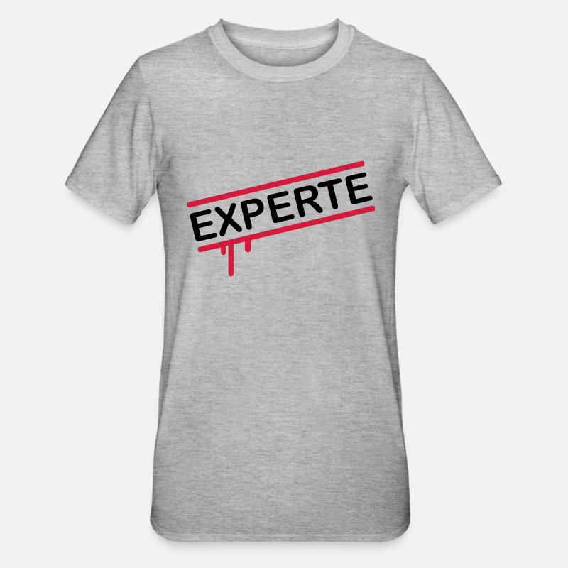 experte_1_f2 - Unisex Polycotton T-Shirt - Grau meliert