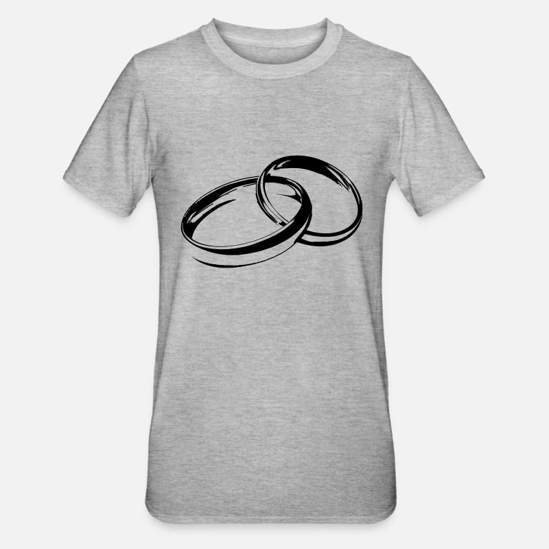 Eheringe Hochzeitsringe Trauringe - Unisex Polycotton T-Shirt - Grau meliert