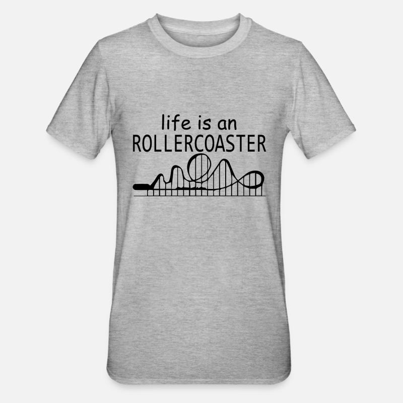 Rollercoaster Achterbahn - Unisex Polycotton T-Shirt - Grau meliert